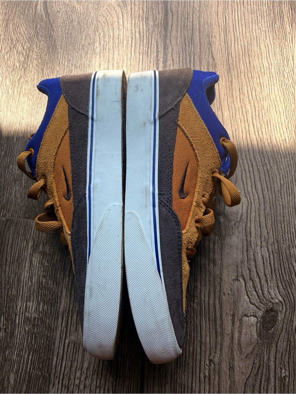 Nike Kids Sneakers in Blue, Brown, and Tan